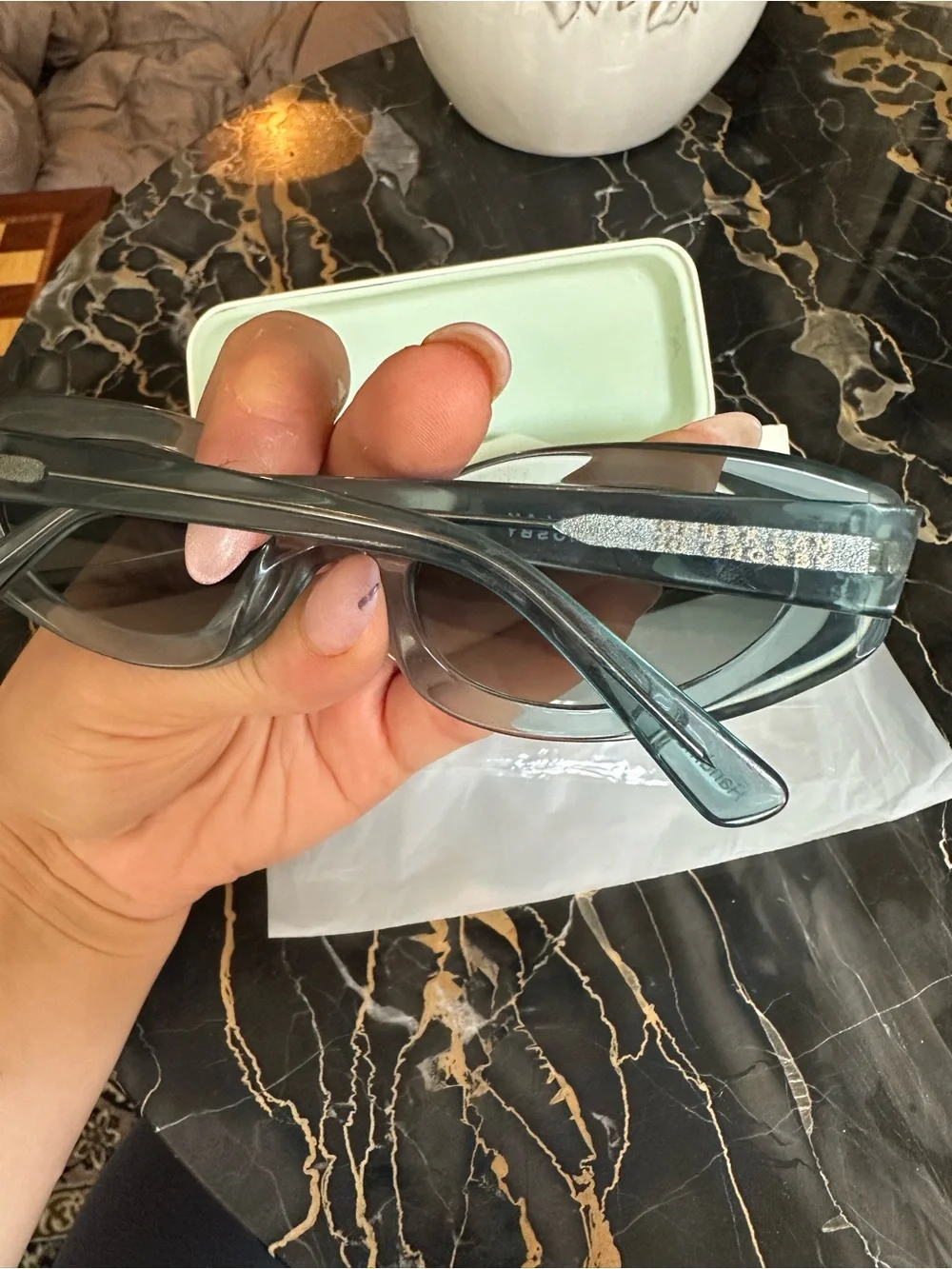 10 Crosby Derek Lam Seafoam Blue Cat-Eye Sunglasses